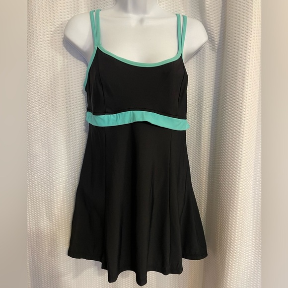 Mainstream black green trim one-piece swimsuit size XL - Picture 6 of 6